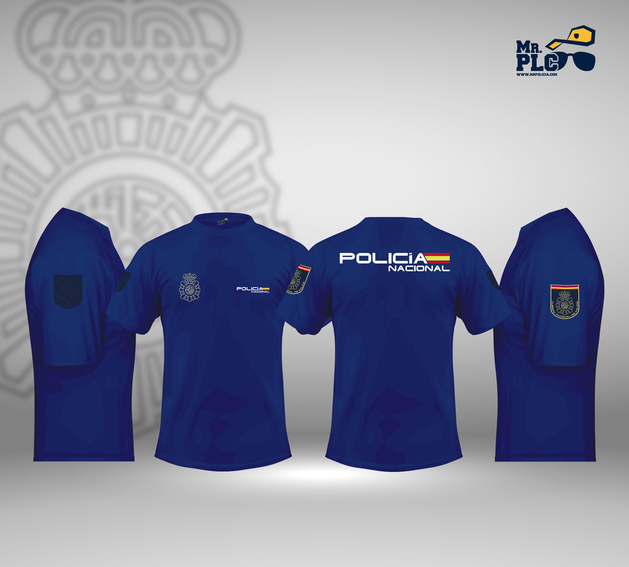 Camiseta Policía Nacional MrPlc con velcro en la manga- MrPolicia